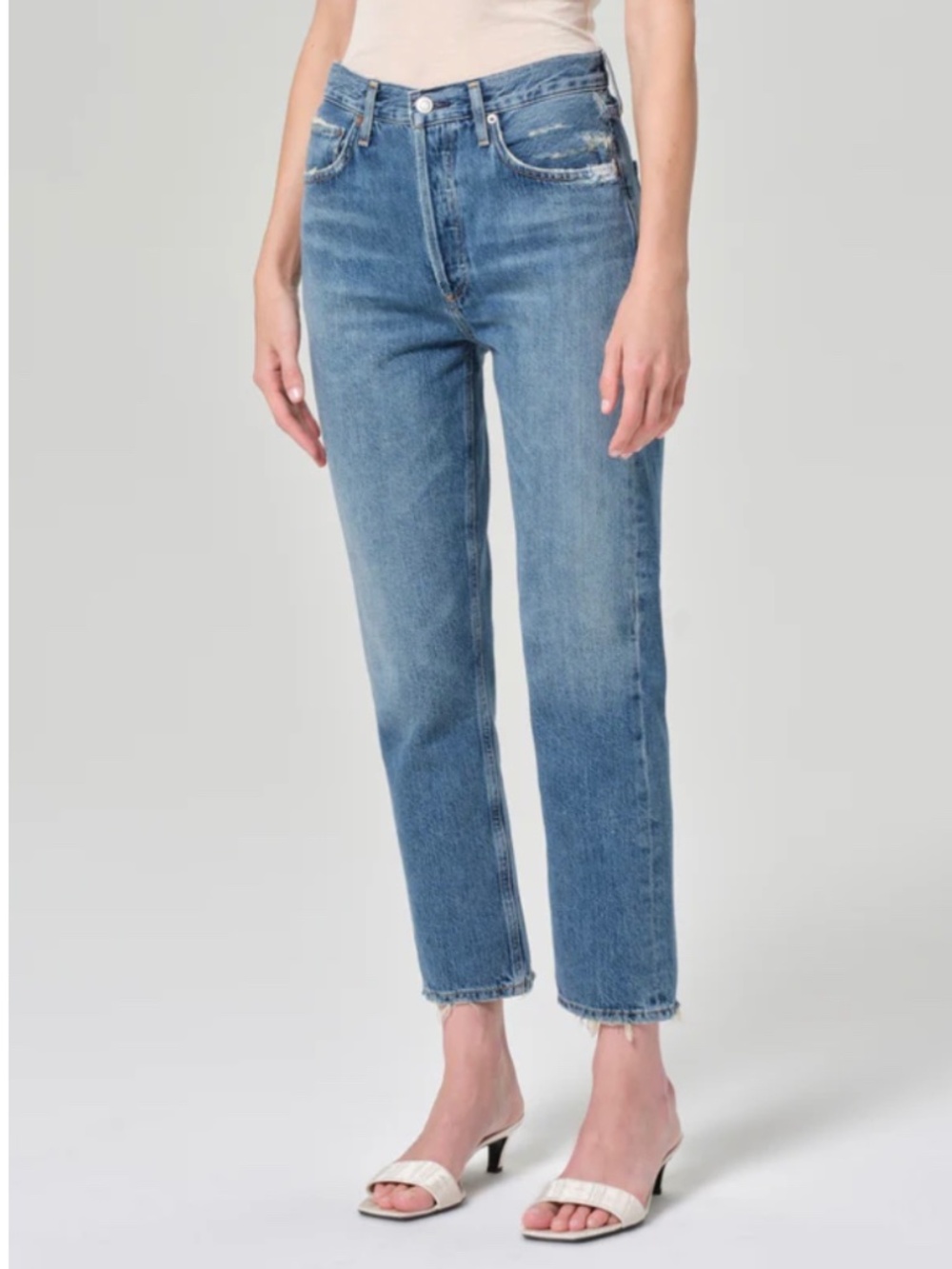 AGOLDE Riley High Rise Straight Crop Jeans Size 25 Frequency